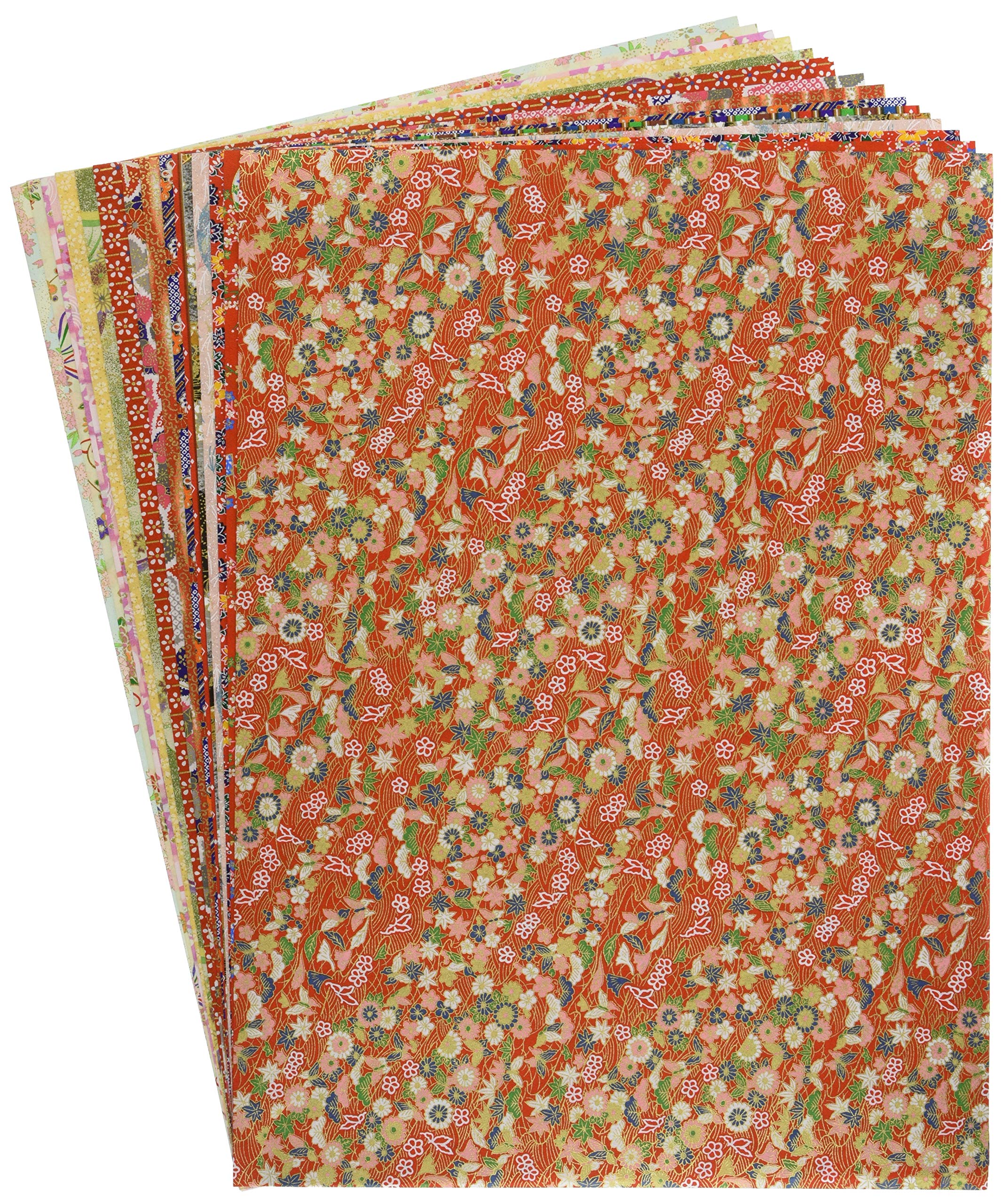 Amazon | 和紙かわ澄 千代紙 友禅和紙 大判 38.5×53cm 15柄各1枚 15枚